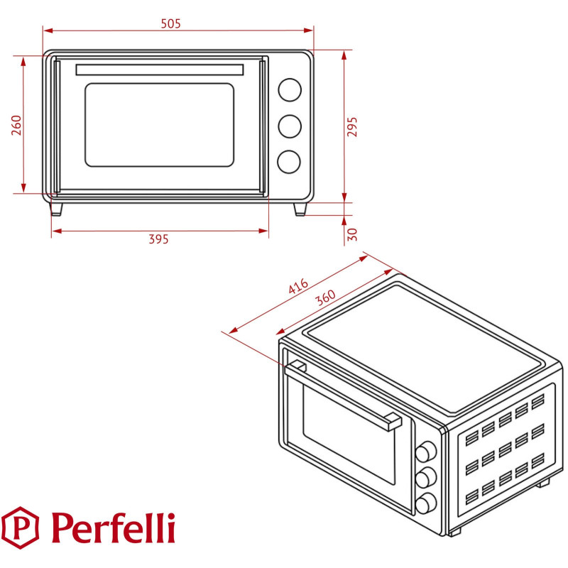 Настільна духовка Perfelli CLASSIC 37 WHITE