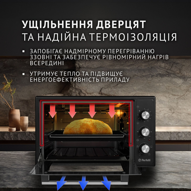 Настільна духовка Perfelli MIRAGE 37 BLACK