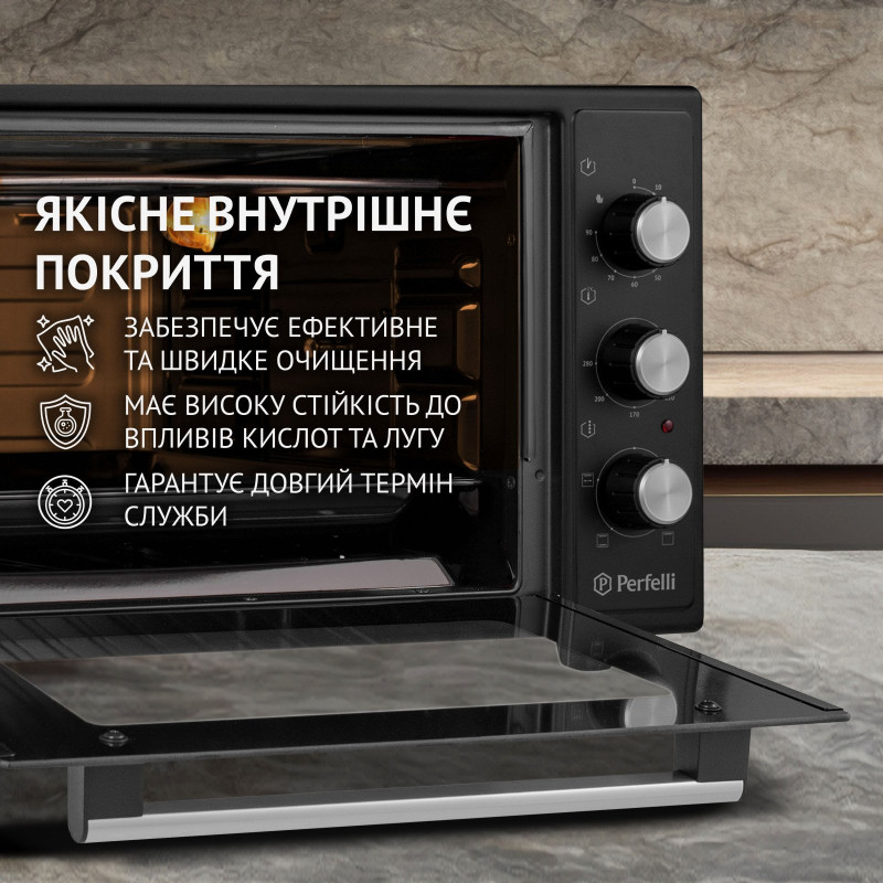 Настільна духовка Perfelli MIRAGE 37 BLACK