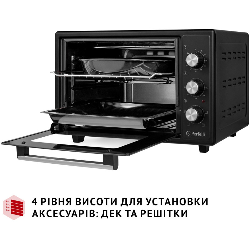 Настільна духовка Perfelli MIRAGE 37 BLACK