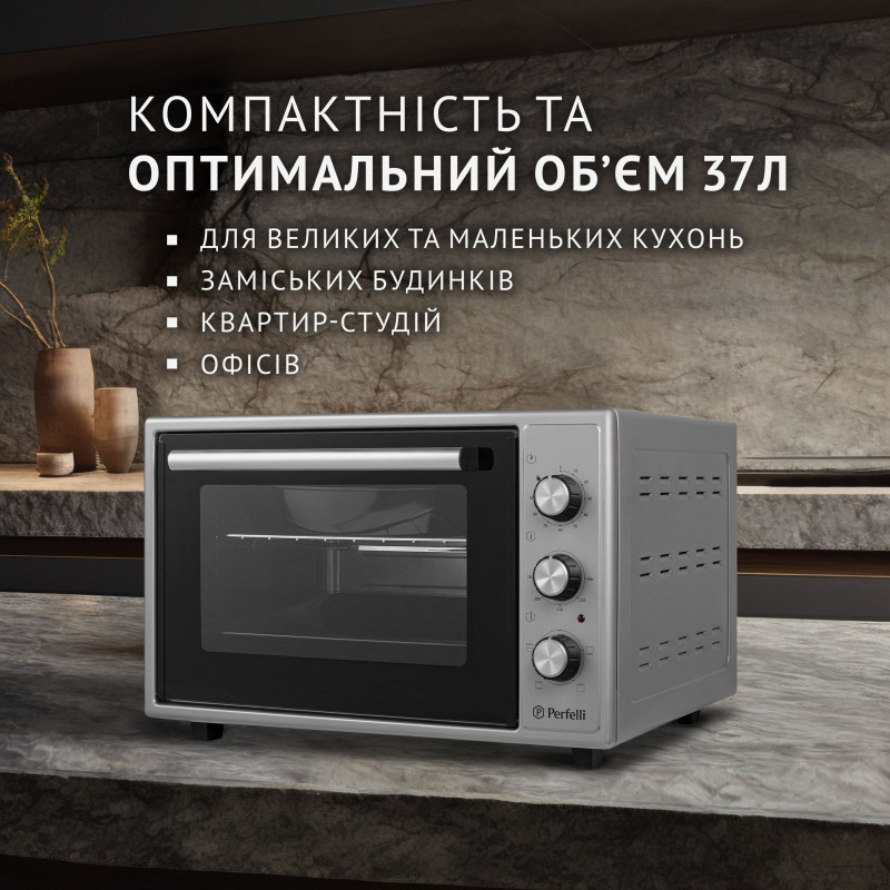 Настільна духовка Perfelli MIRAGE 37 GREY