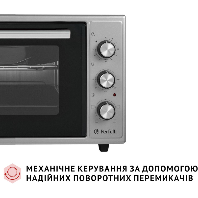 Настільна духовка Perfelli MIRAGE 37 GREY