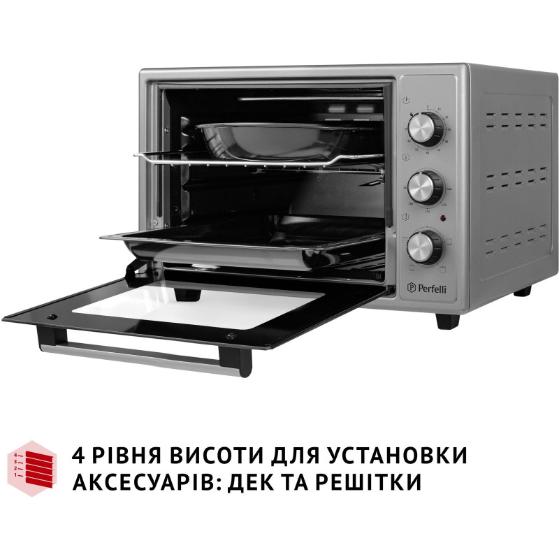 Настільна духовка Perfelli MIRAGE 37 GREY