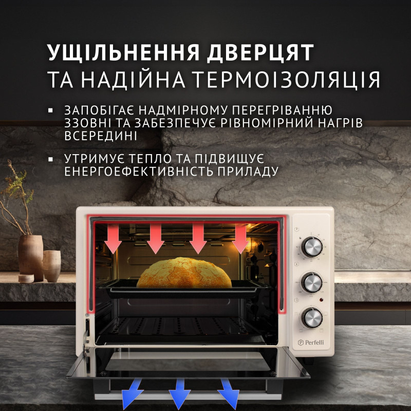 Настільна духовка Perfelli MIRAGE 37 IVORY