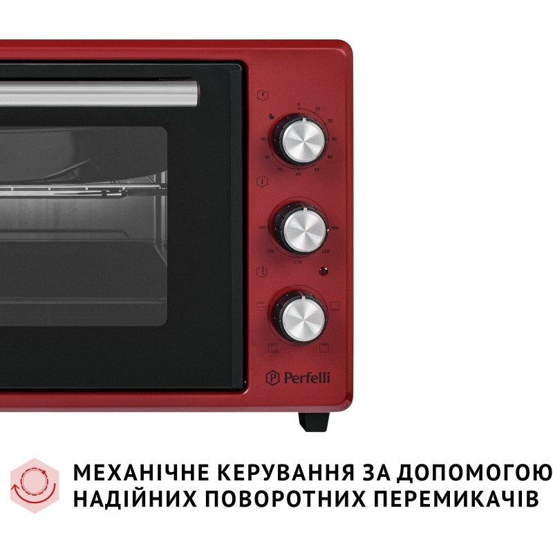 Настільна духовка Perfelli MIRAGE 37 RED