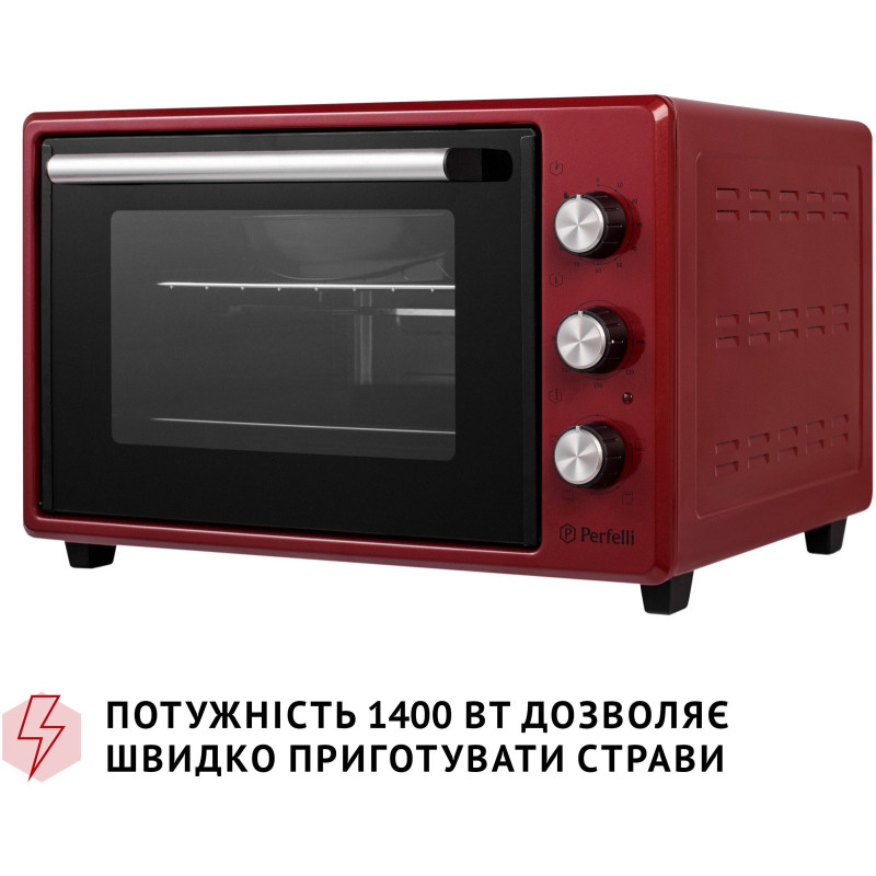Настільна духовка Perfelli MIRAGE 37 RED