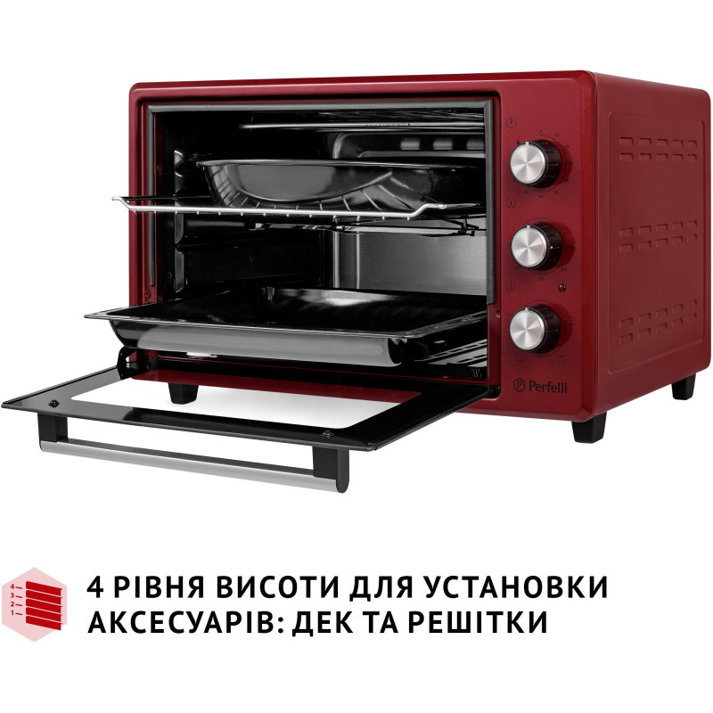 Настільна духовка Perfelli MIRAGE 37 RED