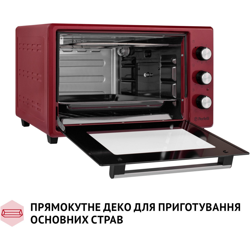 Настільна духовка Perfelli MIRAGE 37 RED