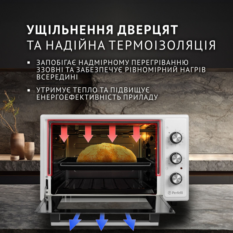 Настільна духовка Perfelli MIRAGE 37 WHITE