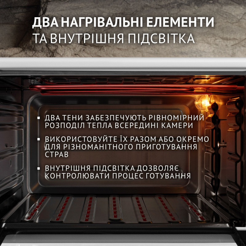 Настільна духовка Perfelli MIRAGE 37 WHITE