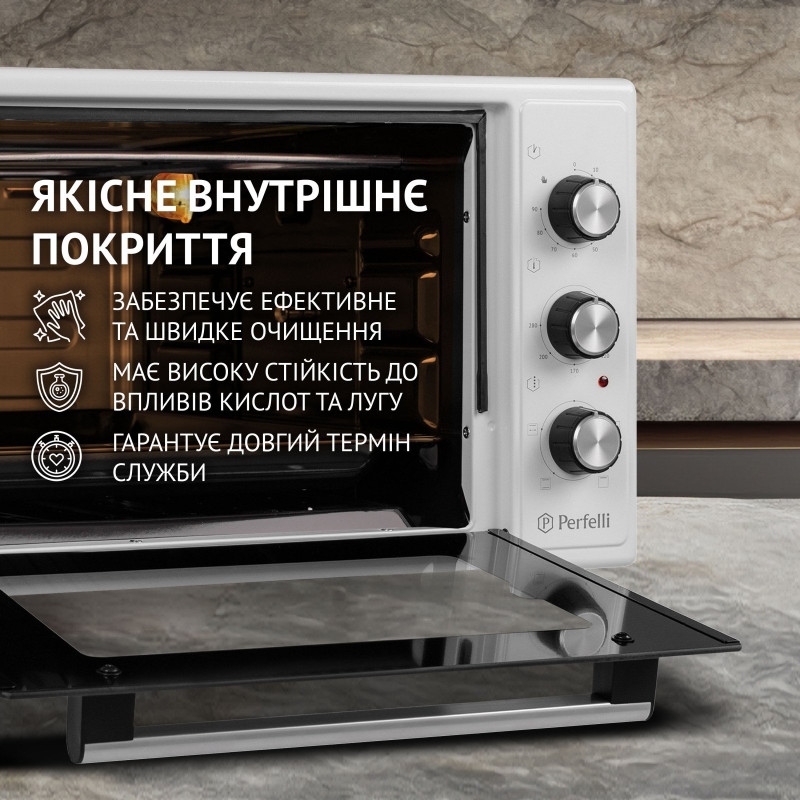 Настільна духовка Perfelli MIRAGE 37 WHITE