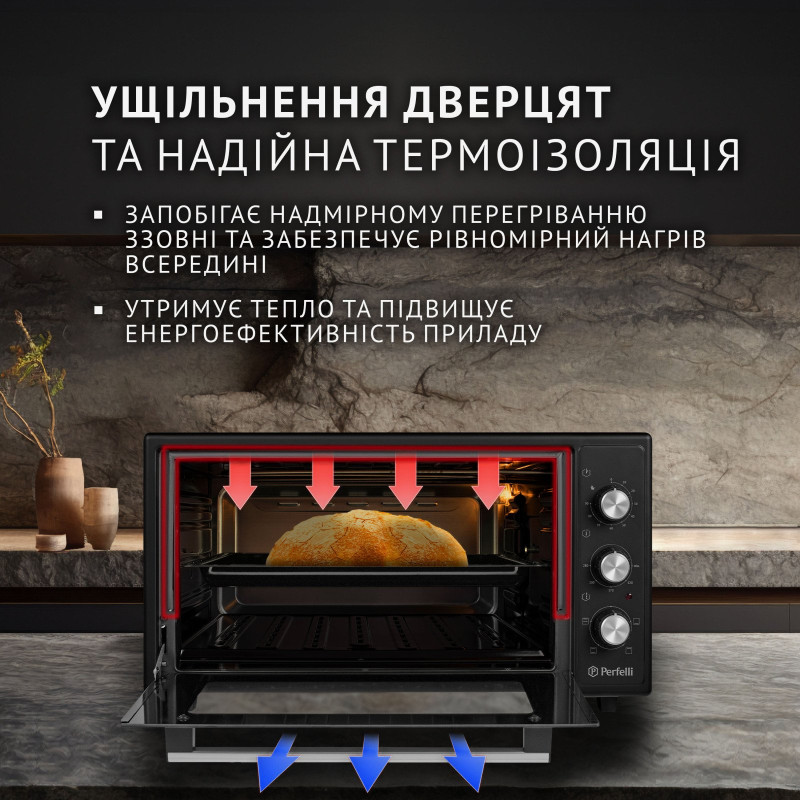 Настільна духовка Perfelli MIRAGE 48 BLACK