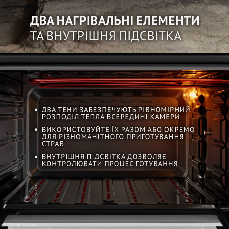 Настільна духовка Perfelli MIRAGE 48 BLACK