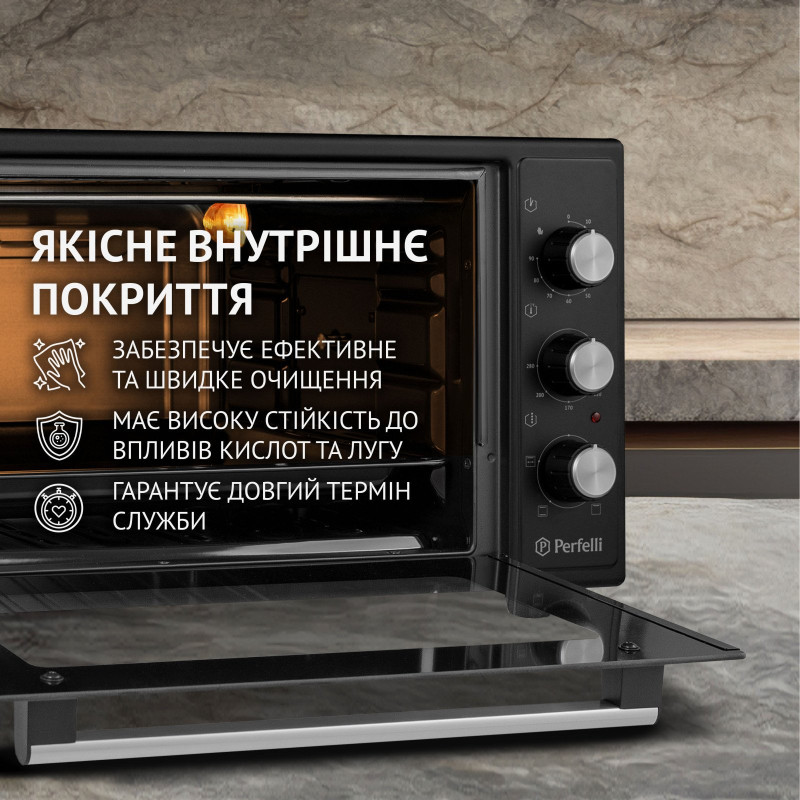 Настільна духовка Perfelli MIRAGE 48 BLACK