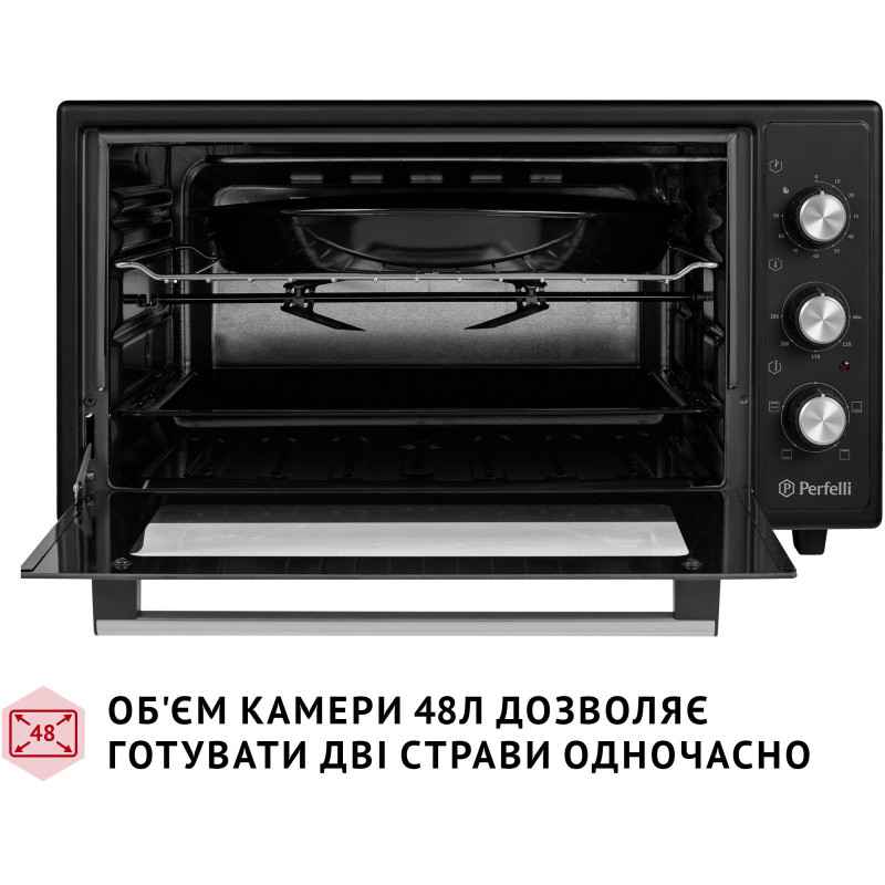 Настільна духовка Perfelli MIRAGE 48 BLACK