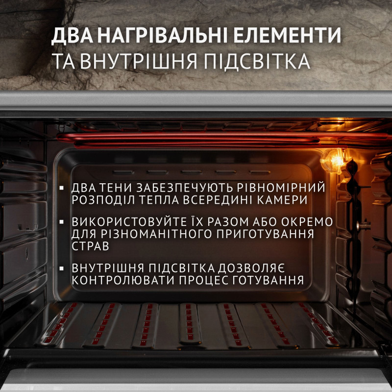 Настільна духовка Perfelli MIRAGE 48 GREY