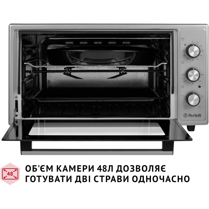 Настільна духовка Perfelli MIRAGE 48 GREY