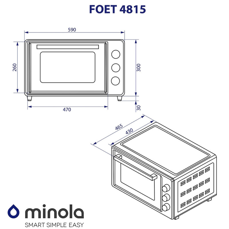 Настільна духовка Minola FOET 4815 WH