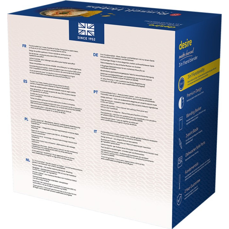 Блендер RUSSELL HOBBS 27141-56 Matte Charcoal 3 in 1 Hand Blender