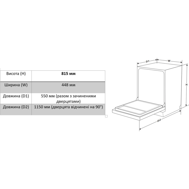 Посудомийна машина Interline DWI 945 DSO WA