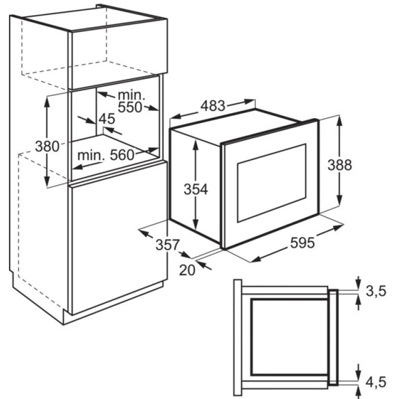Вбудована мікрохвильова піч Electrolux EMS 4253 TEX