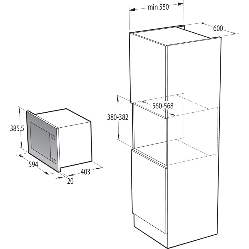 Мікрохвильова піч HISENSE BIM325GI63DBG