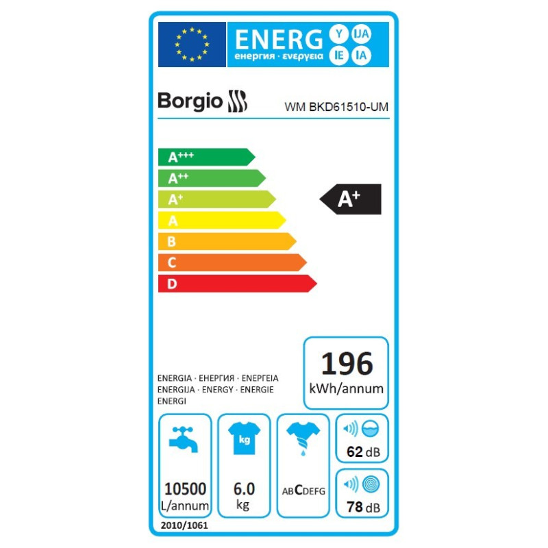 Пральна машина BORGIO WM BKD61510-UM