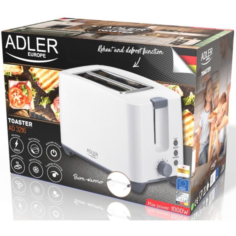 Тостер Adler AD 3216 white