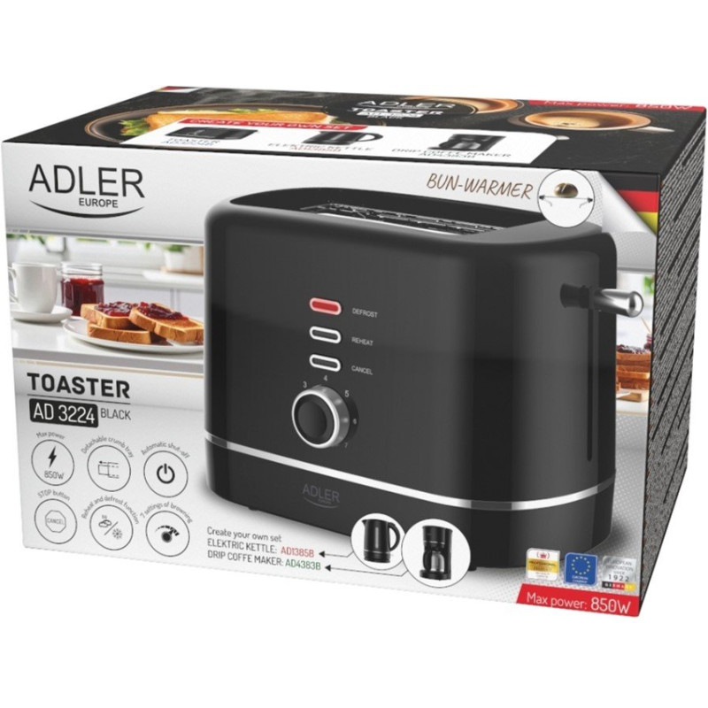 Тостер Adler AD 3224 black