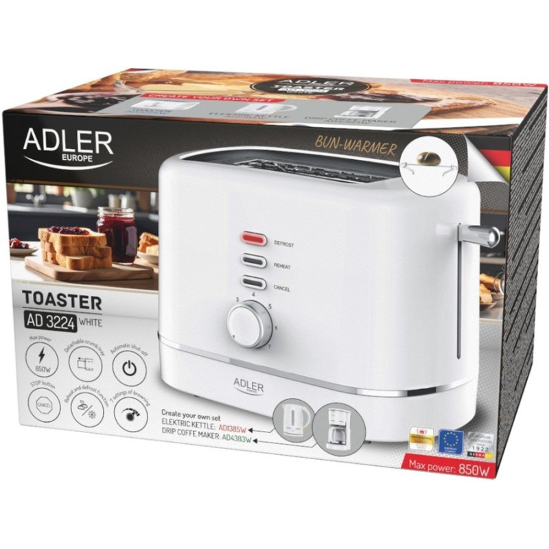 Тостер Adler AD 3224 white