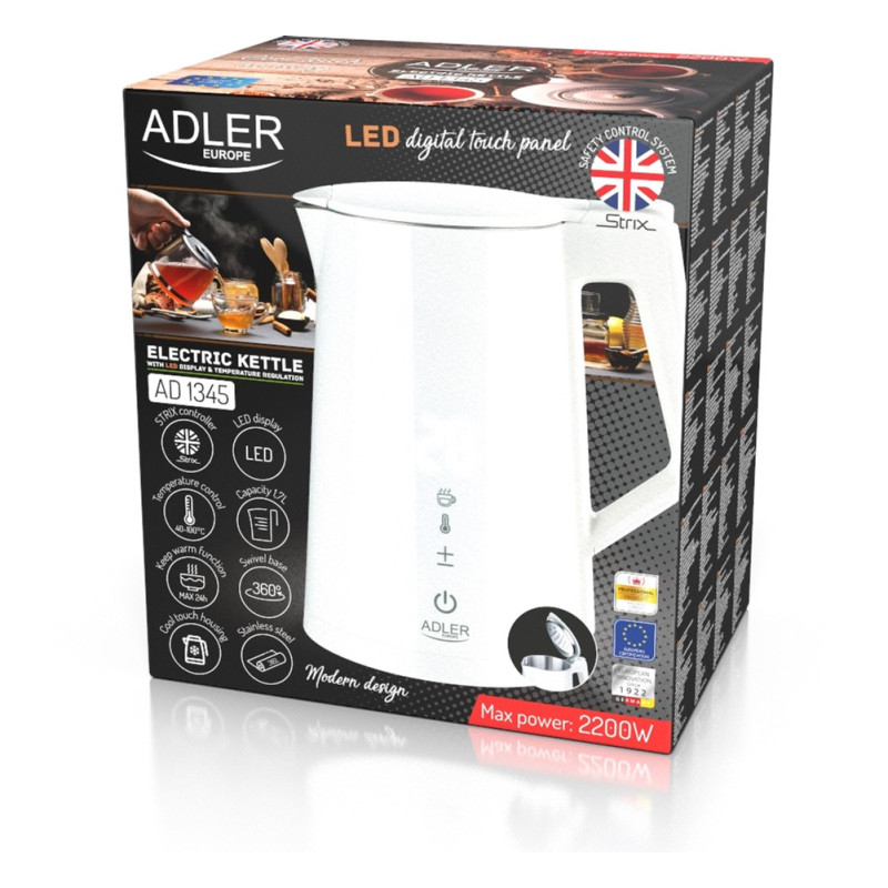 Електрочайник Adler AD 1345 white