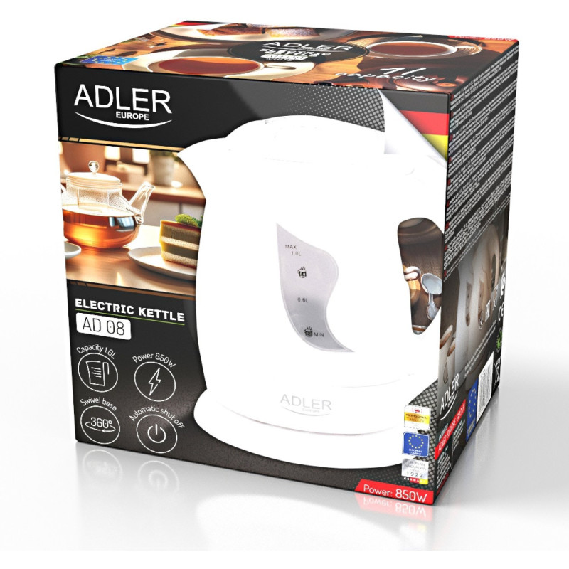 Електрочайник Adler AD 08 white