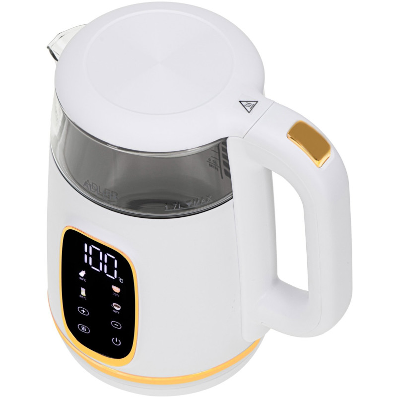 Електрочайник Adler AD 1305 white silver