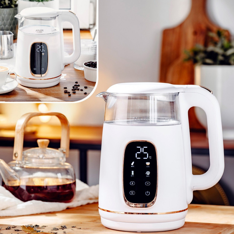 Електрочайник Adler AD 1305 white silver