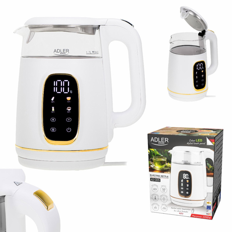 Електрочайник Adler AD 1305 white gold