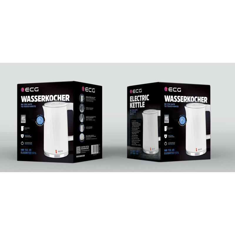 Електрочайник ECG RK 1702 Safe to Touch White