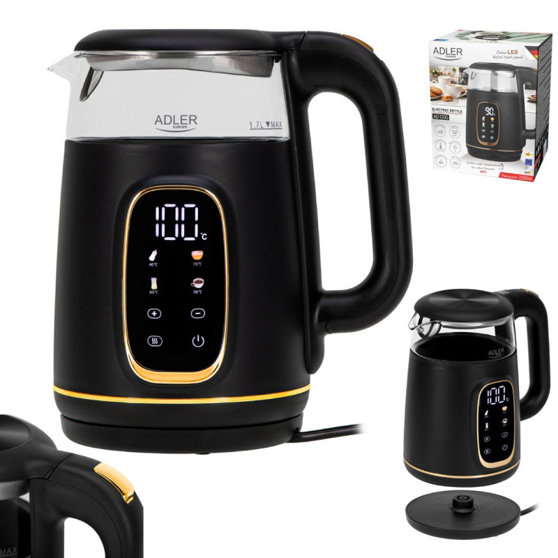 Електрочайник Adler AD 1305 black gold