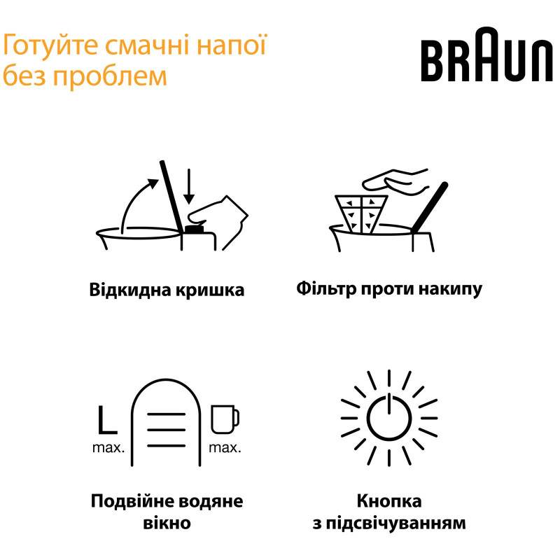 Електрочайник BRAUN WK 1500 BK