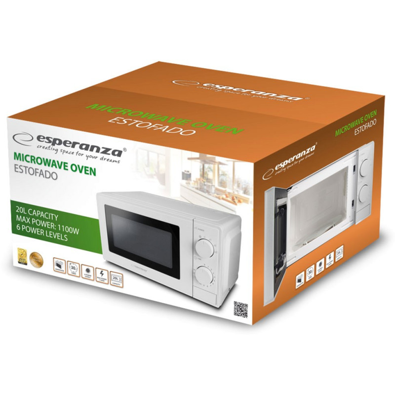 Мікрохвильова піч Esperanza EKO011W Estofado White