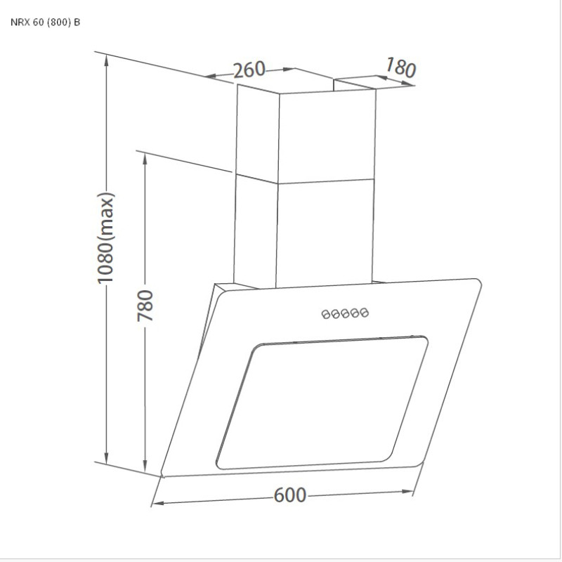 Витяжка Pyramida NRX 60 (800) B GBL