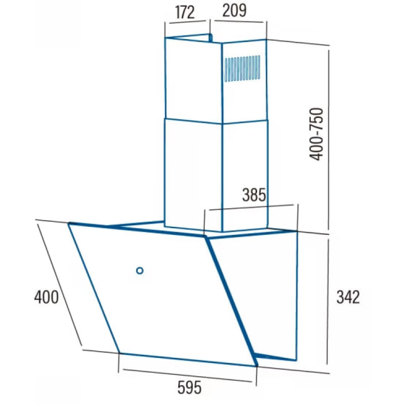 Витяжка Cata LENA 600 XGBK (02032205)