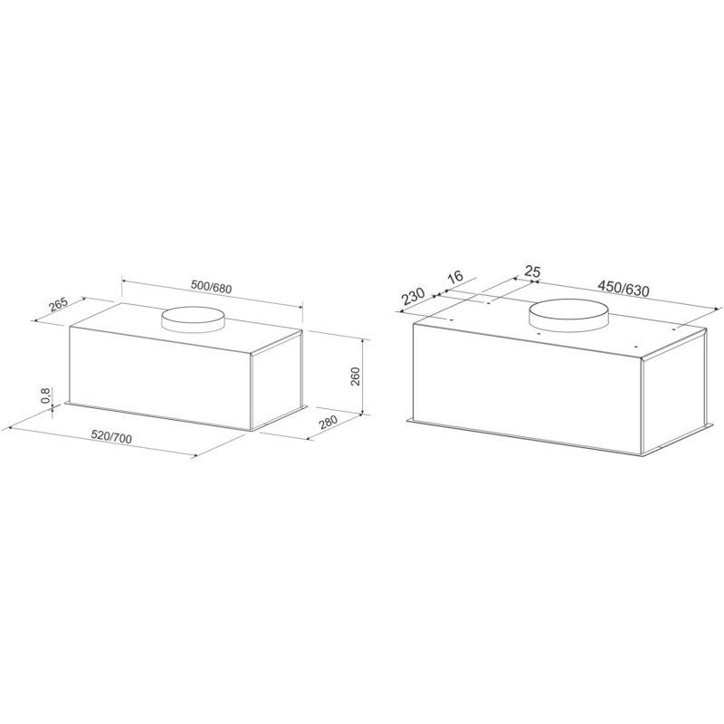 Витяжка ELEYUS BOXER 800 LED 52 WH