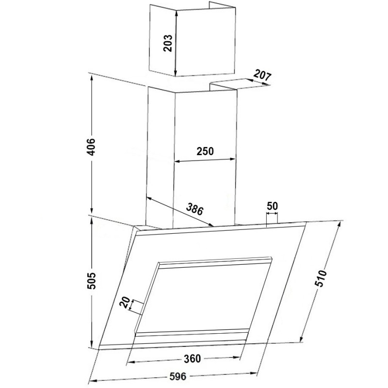 Витяжка PYRAMIDA BG 600 S GWH