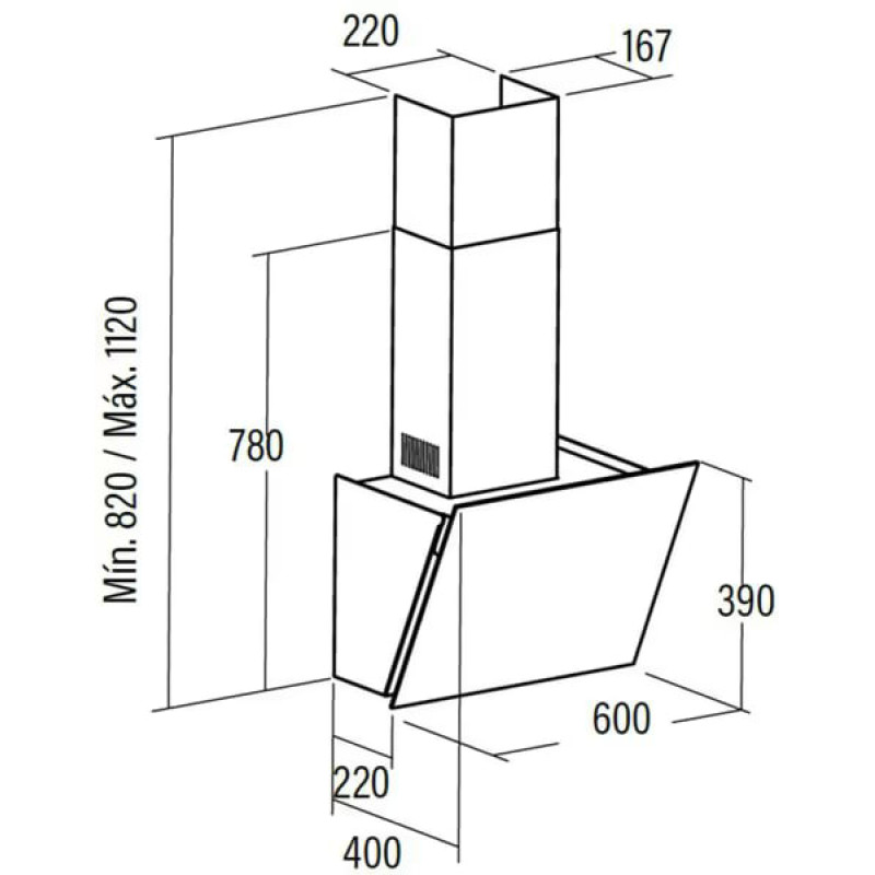Витяжка Cata AGATA 600 GBK (02027408)