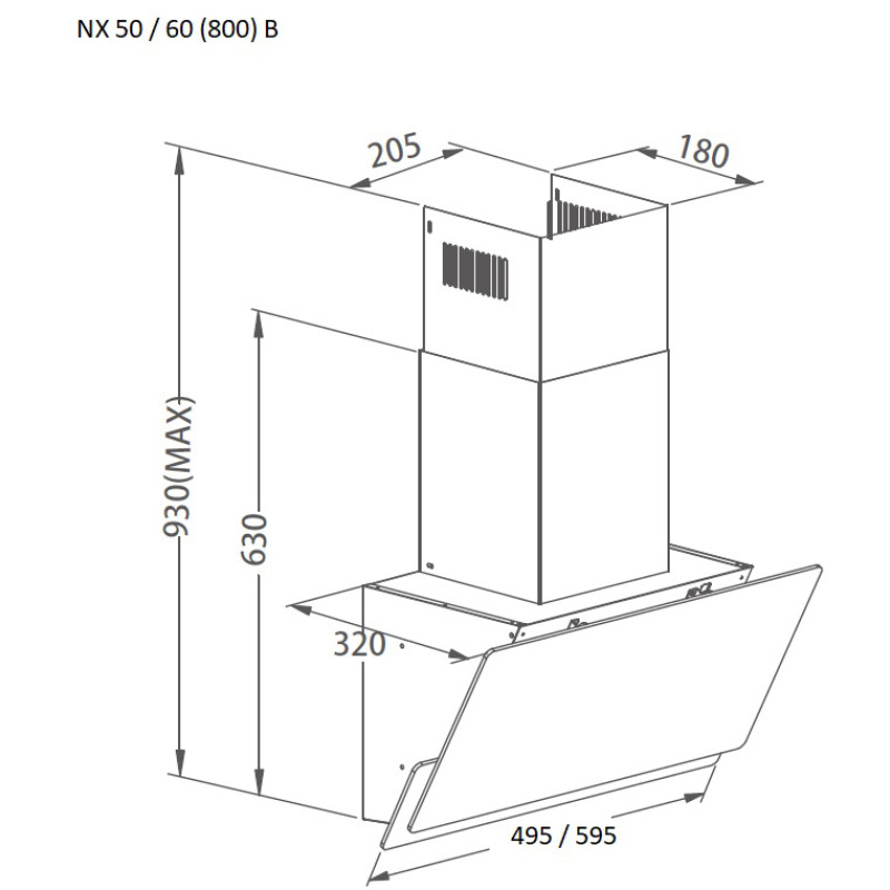Витяжка Pyramida NX 60 (800) B GWH