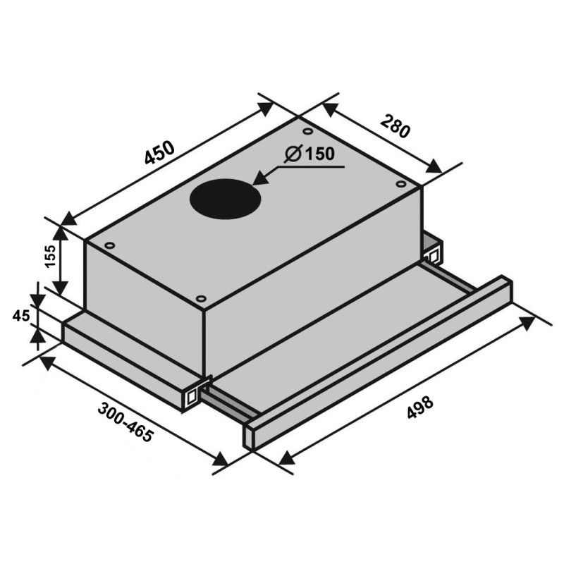 Витяжка Ventolux GARDA 50 INOX (700) LED