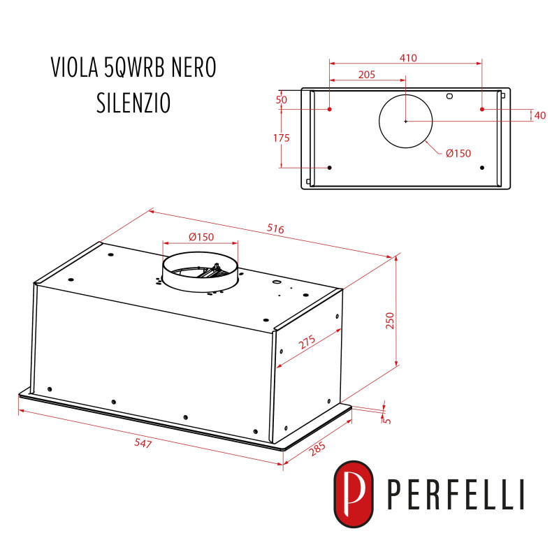 Витяжка PERFELLI VIOLA 5QWRB NERO SILENZIO