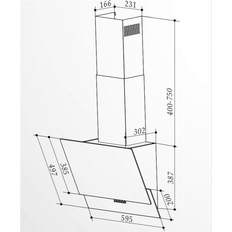 Витяжка Interline ALTEA WH A 60 PB/GL/A