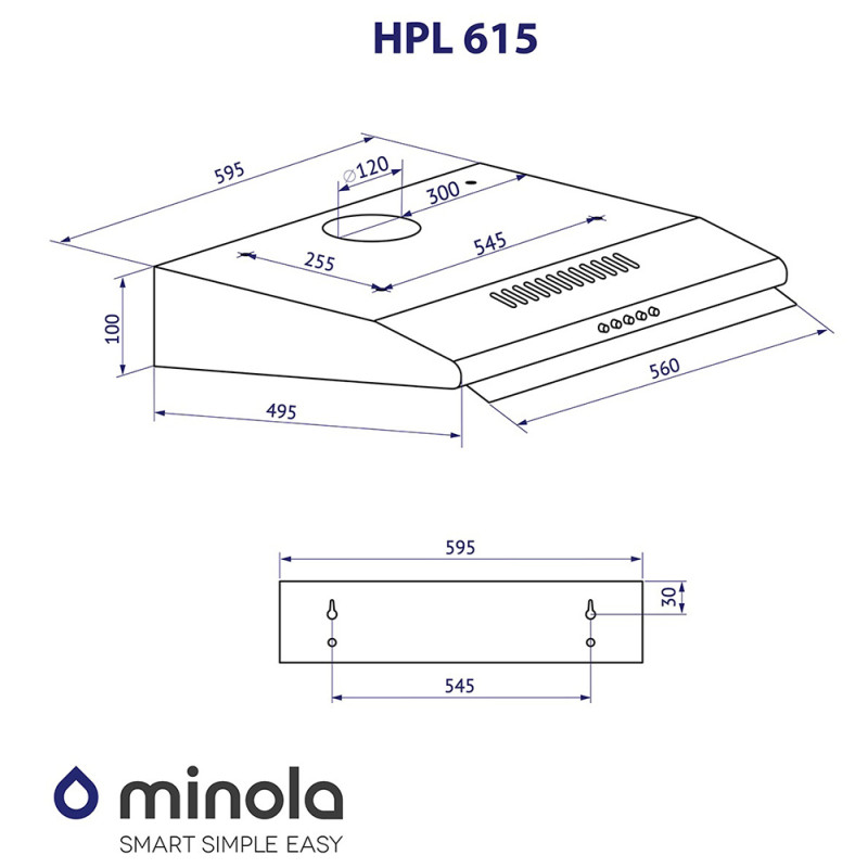 Витяжка Minola HPL 615 BL