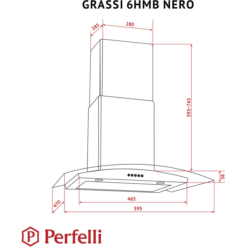 Витяжка Perfelli GRASSI 6HMB NERO